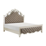 Ever Champagne King Mirrored Upholstered Panel Bed