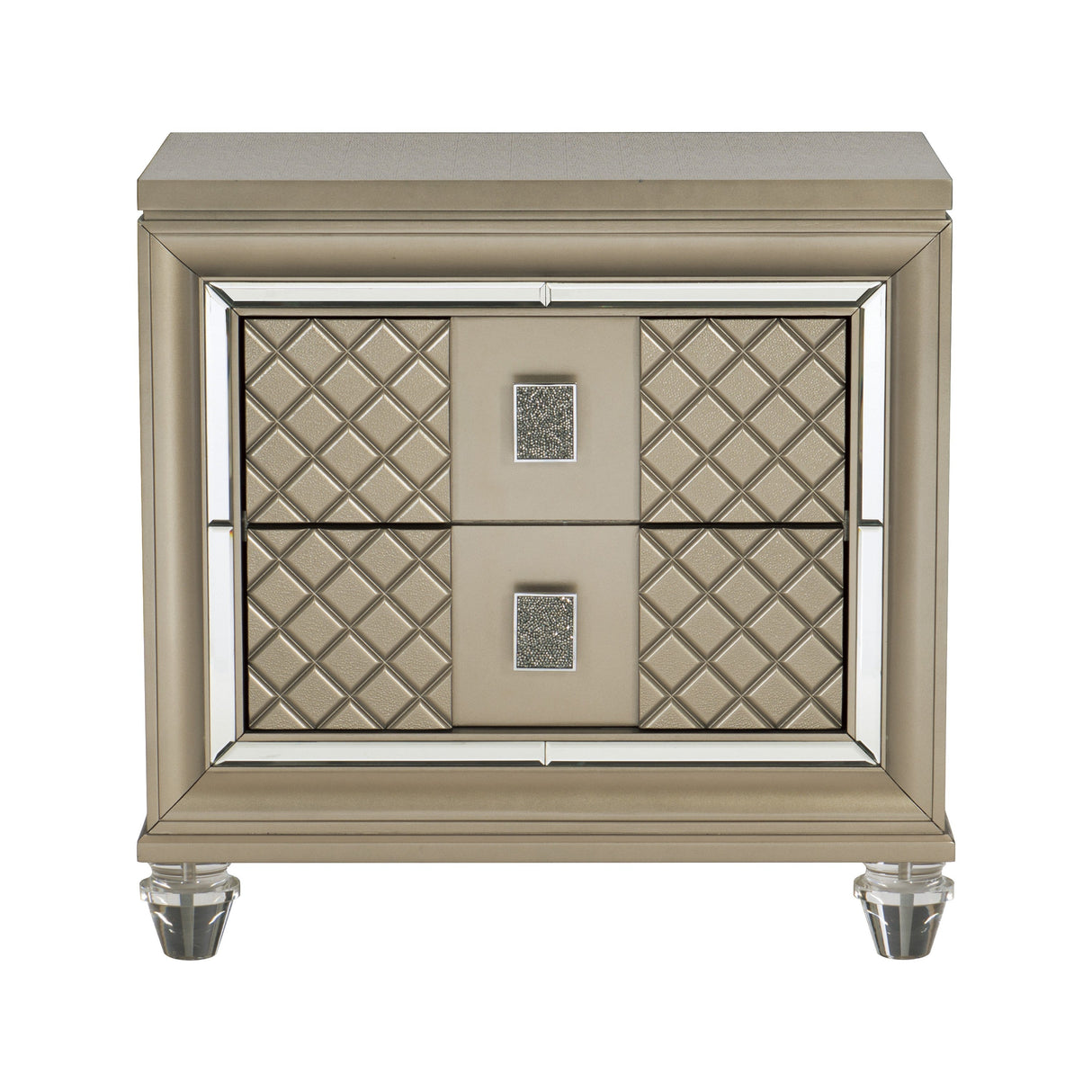 Loudon Champagne Metallic Nightstand