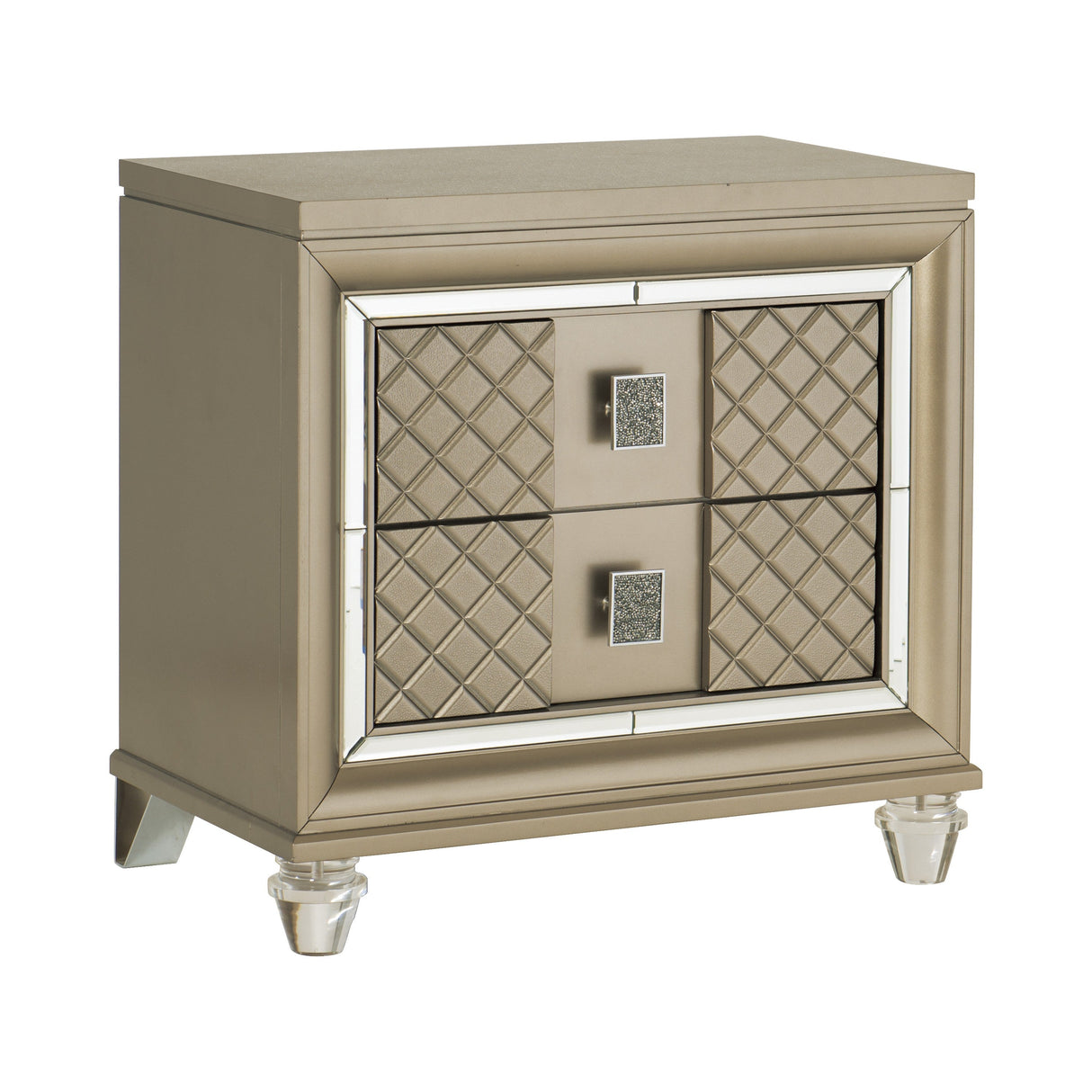 Loudon Champagne Metallic Nightstand