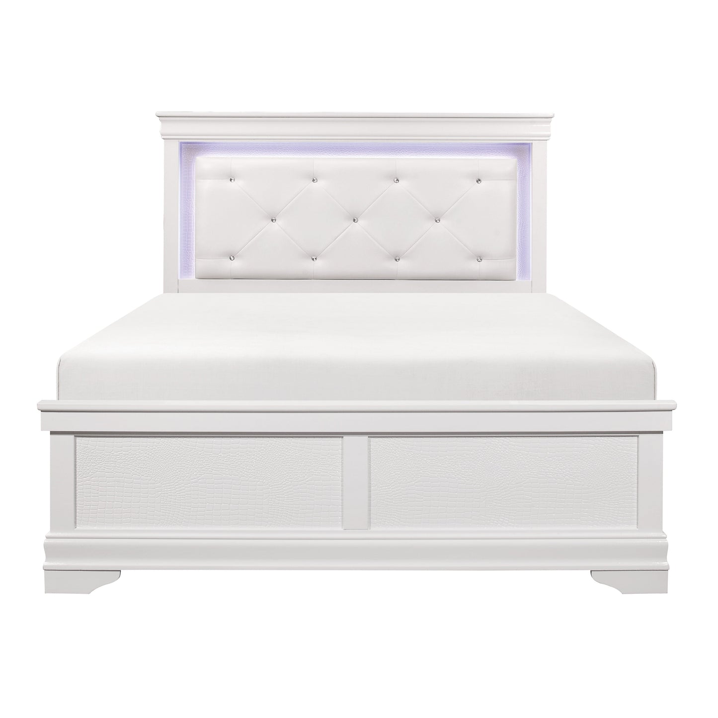 Lana White LED Upholstered Panel Youth Bedroom Set