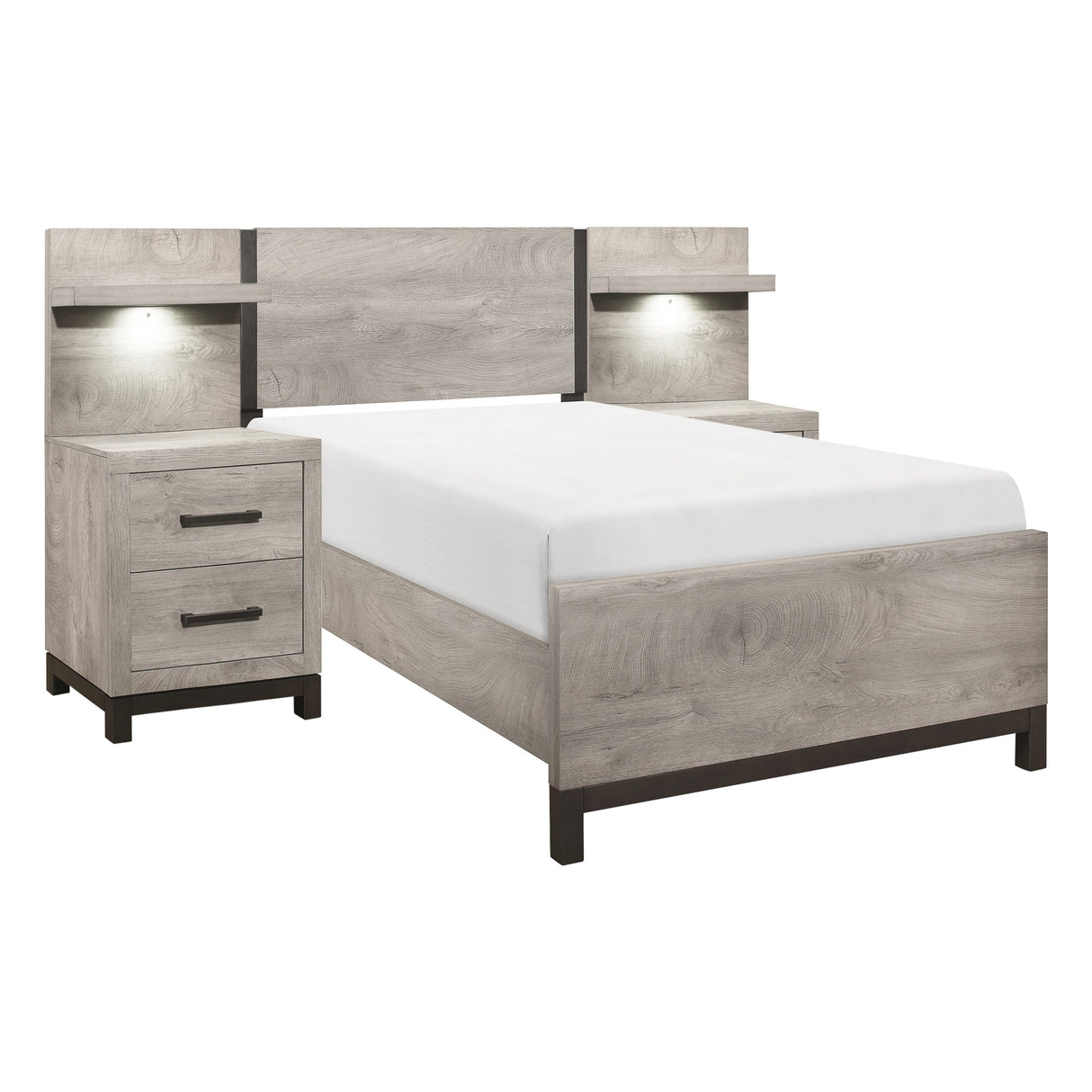 Zephyr Light Gray Twin Wall Bed