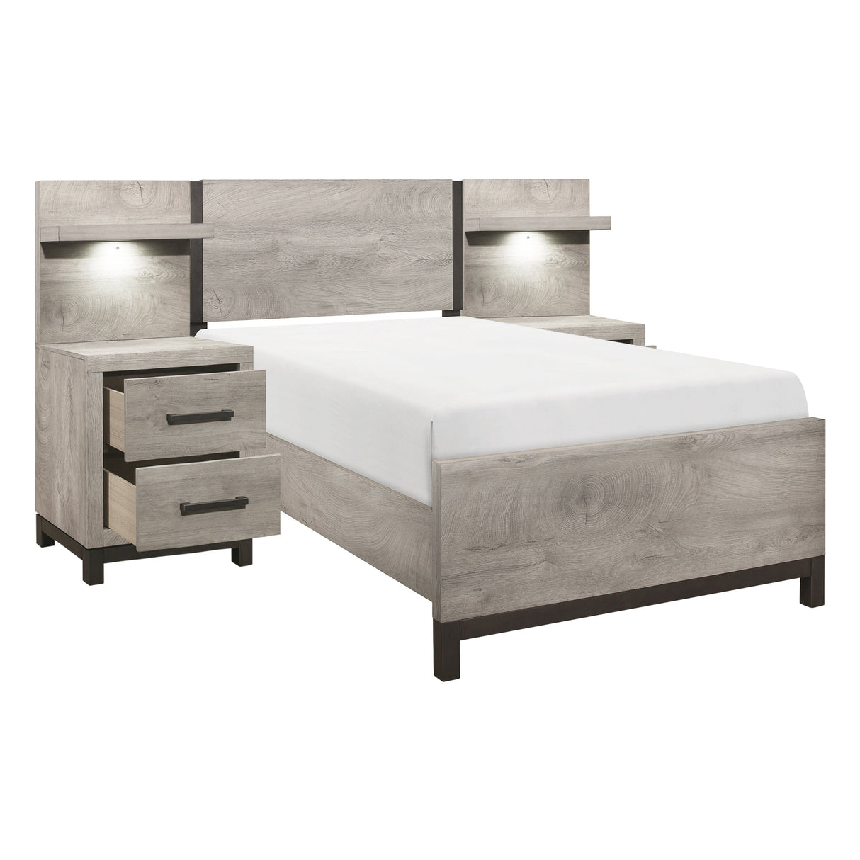 Zephyr Light Gray Twin Wall Bed