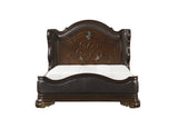 Royal Highlands Rich Cherry King Upholstered Panel Bed