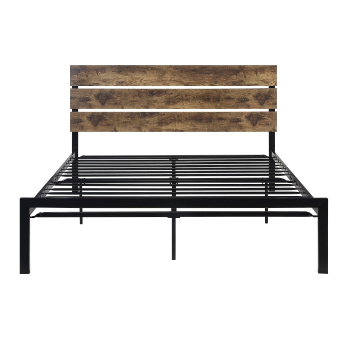 Marshall Brown Metal and Wood Full Panel Bed