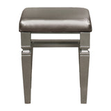 Tamsin Silver/Gray Metallic Vanity Stool