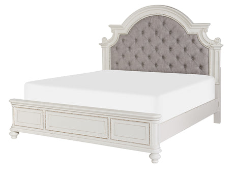 Baylesford Antique White Upholstered Panel Bedroom Set - Eve Furniture