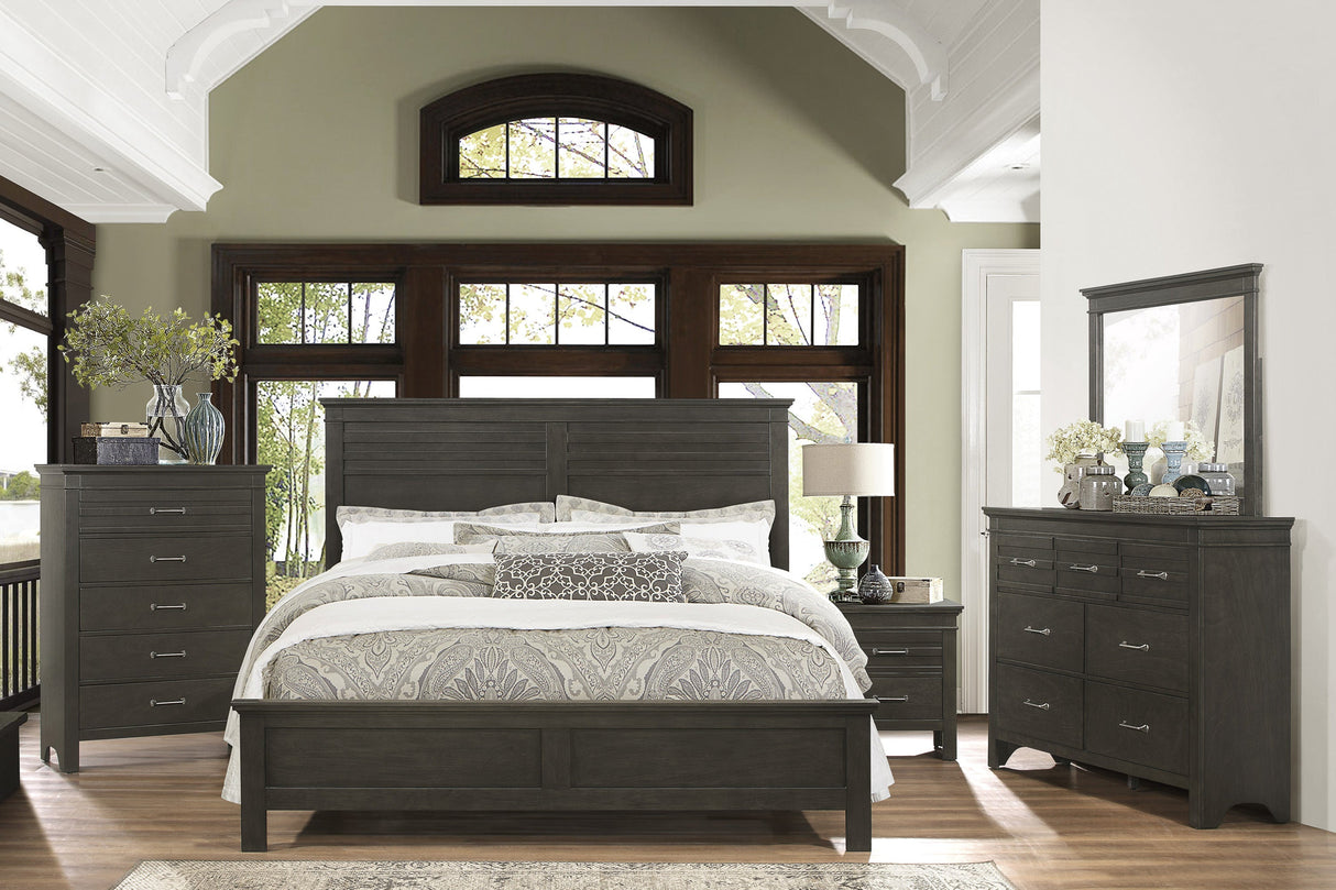 Blaire Farm Charcoal Gray Queen Panel Bed
