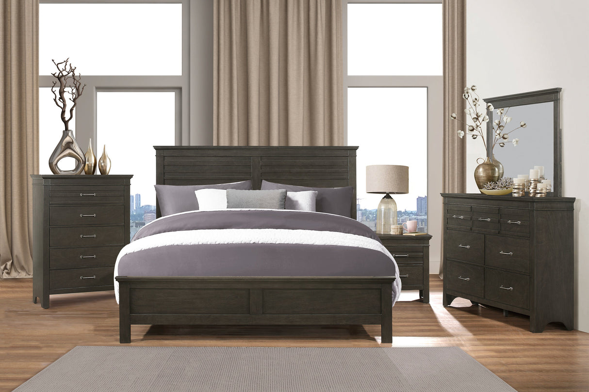 Blaire Farm Charcoal Gray King Panel Bed