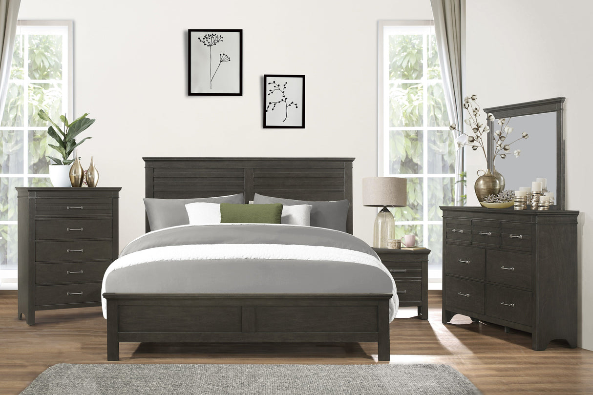 Blaire Farm Charcoal Gray King Panel Bed