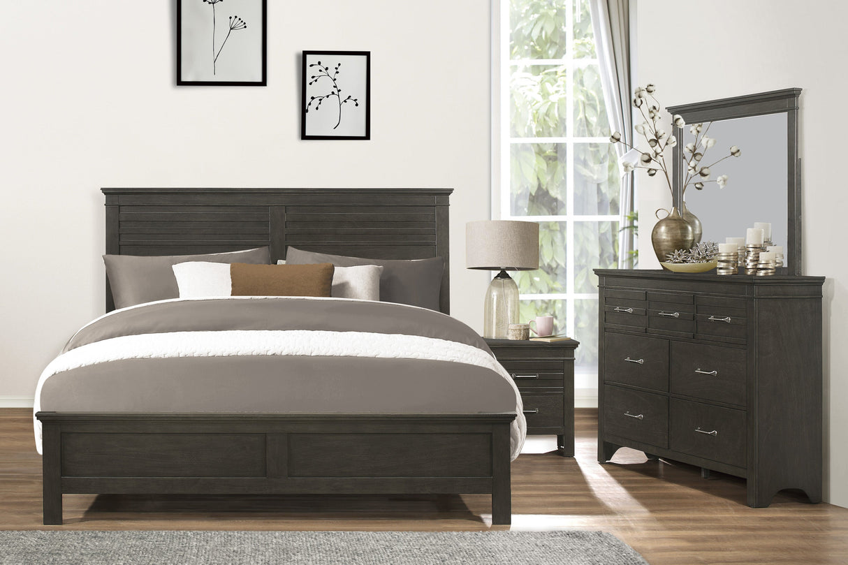 Blaire Farm Charcoal Gray King Panel Bed