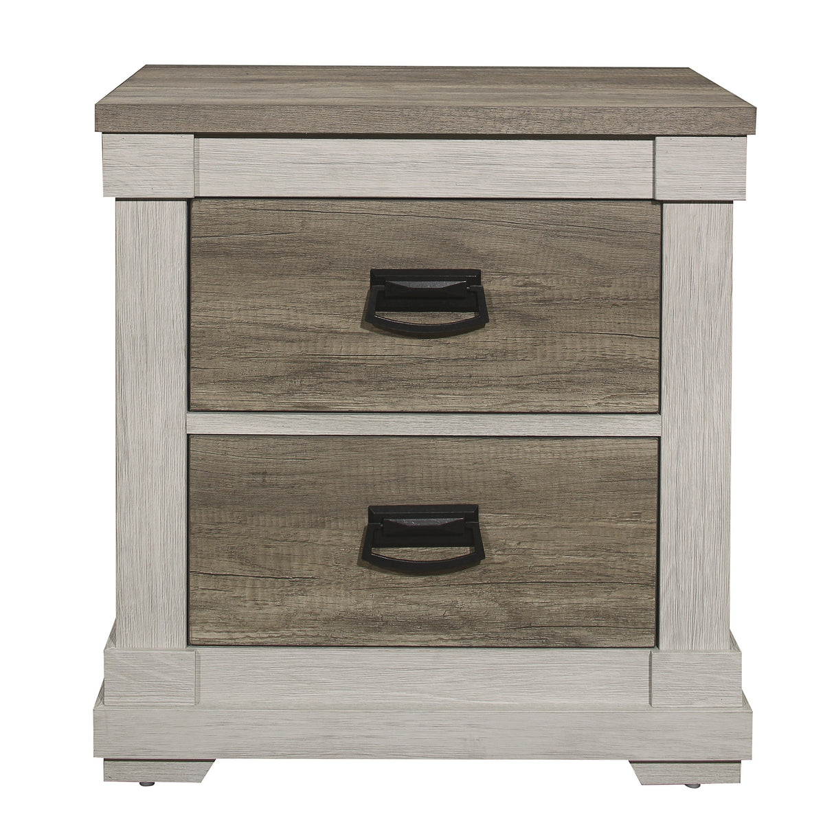 Arcadia White/Weathered Gray Nightstand