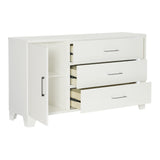 Kerren White High Gloss Dresser, LED Lighting