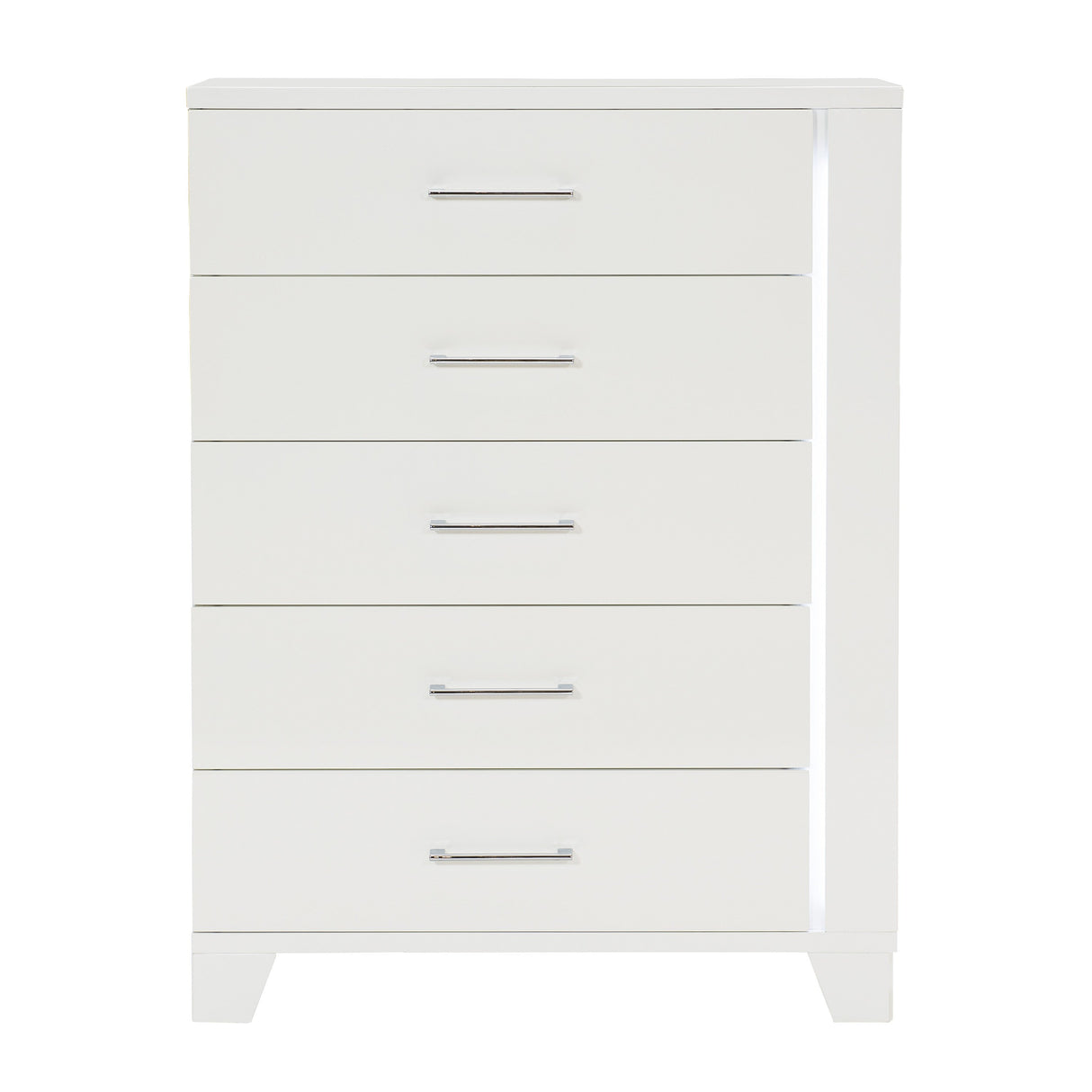 Kerren White High Gloss Chest, LED Lighting