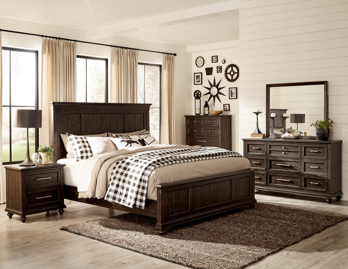 Cardano Driftwood Charcoal Queen Panel Bed