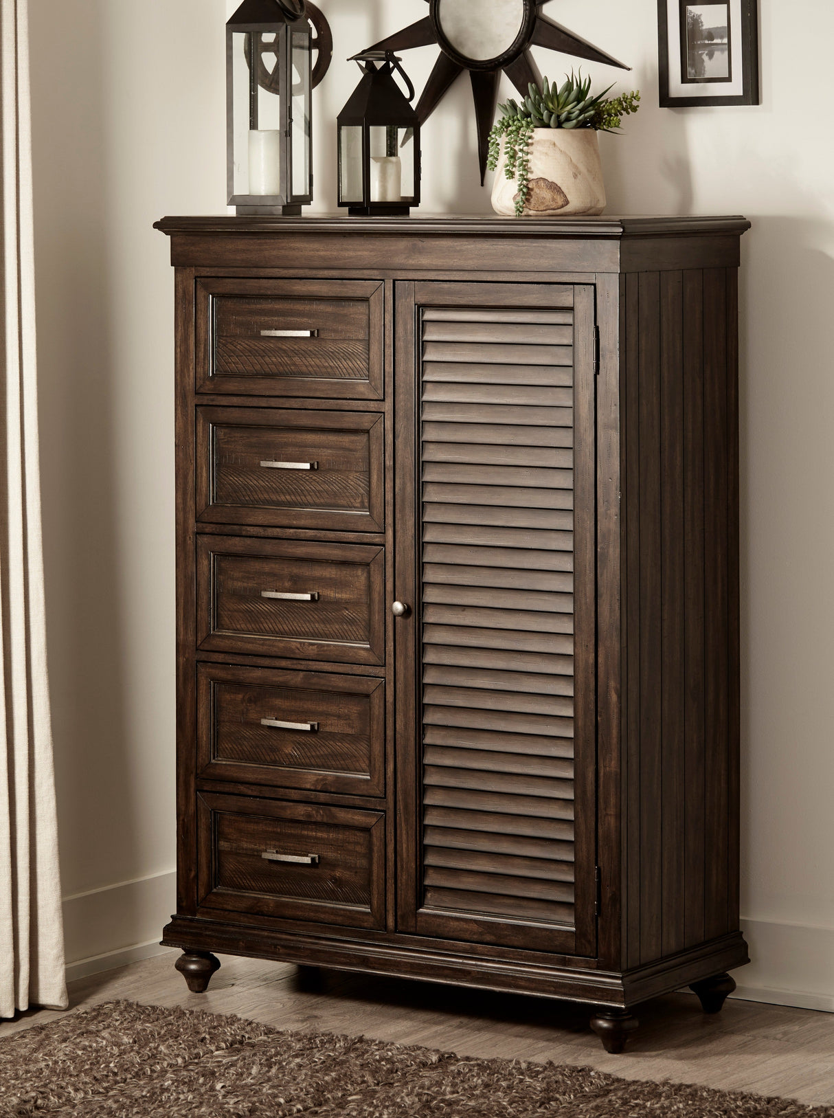 Cardano Driftwood Charcoal Wardrobe Chest