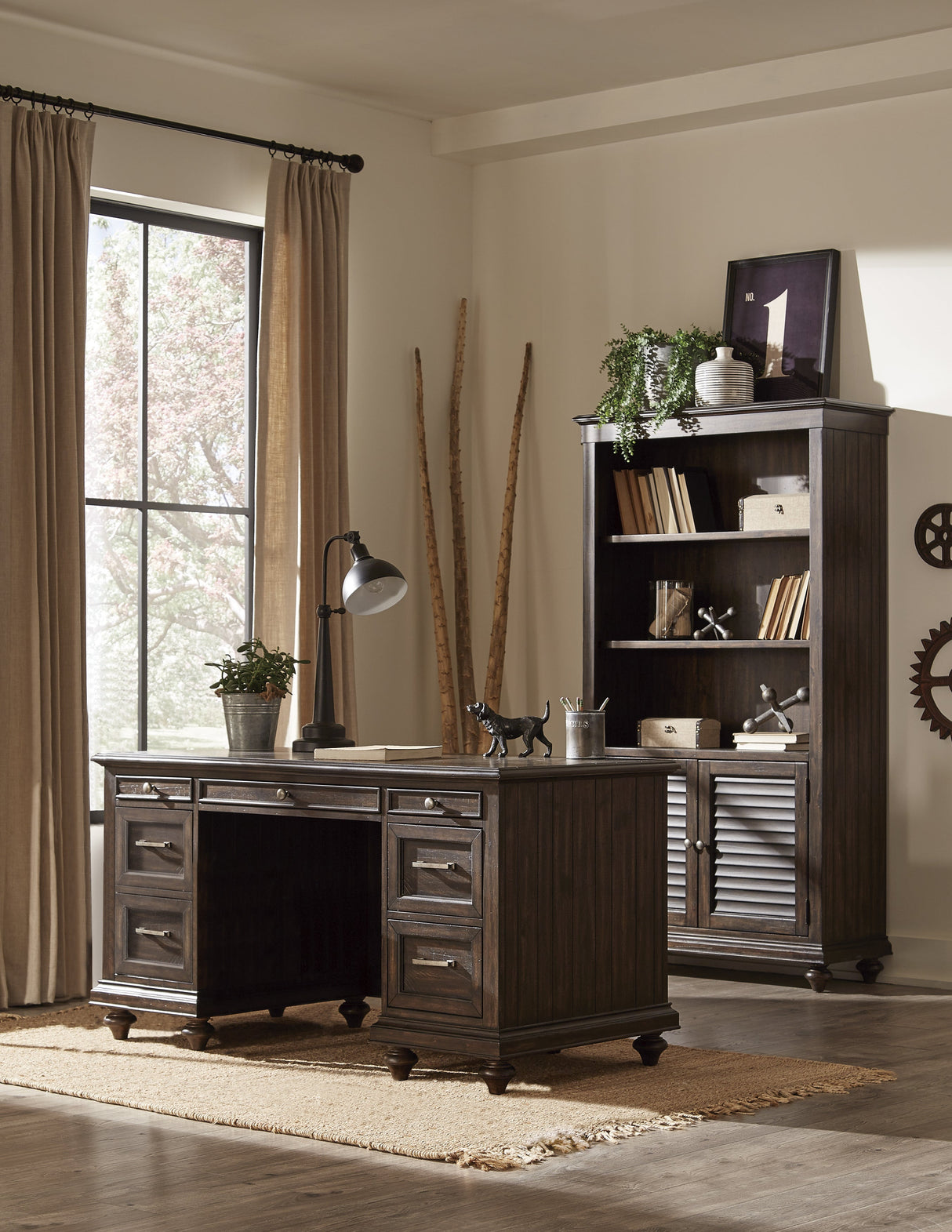 Cardano Driftwood Charcoal Executive Desk