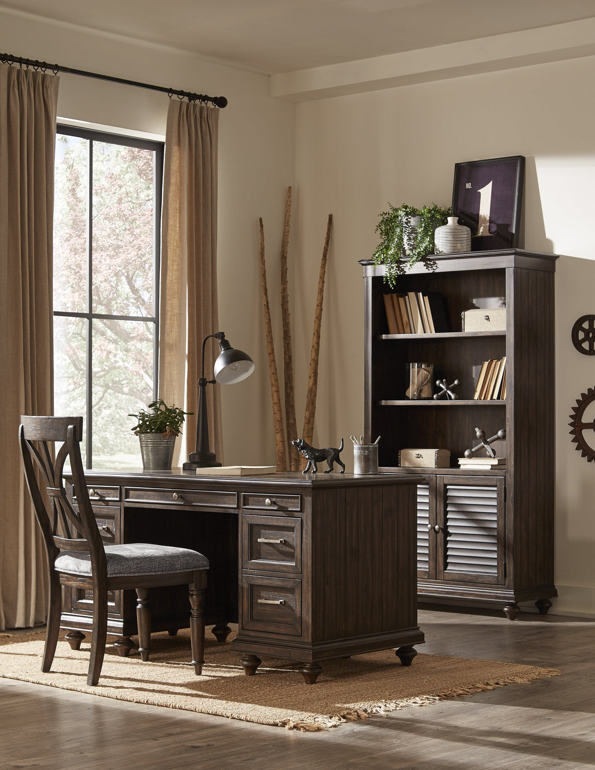 Cardano Driftwood Charcoal Executive Desk