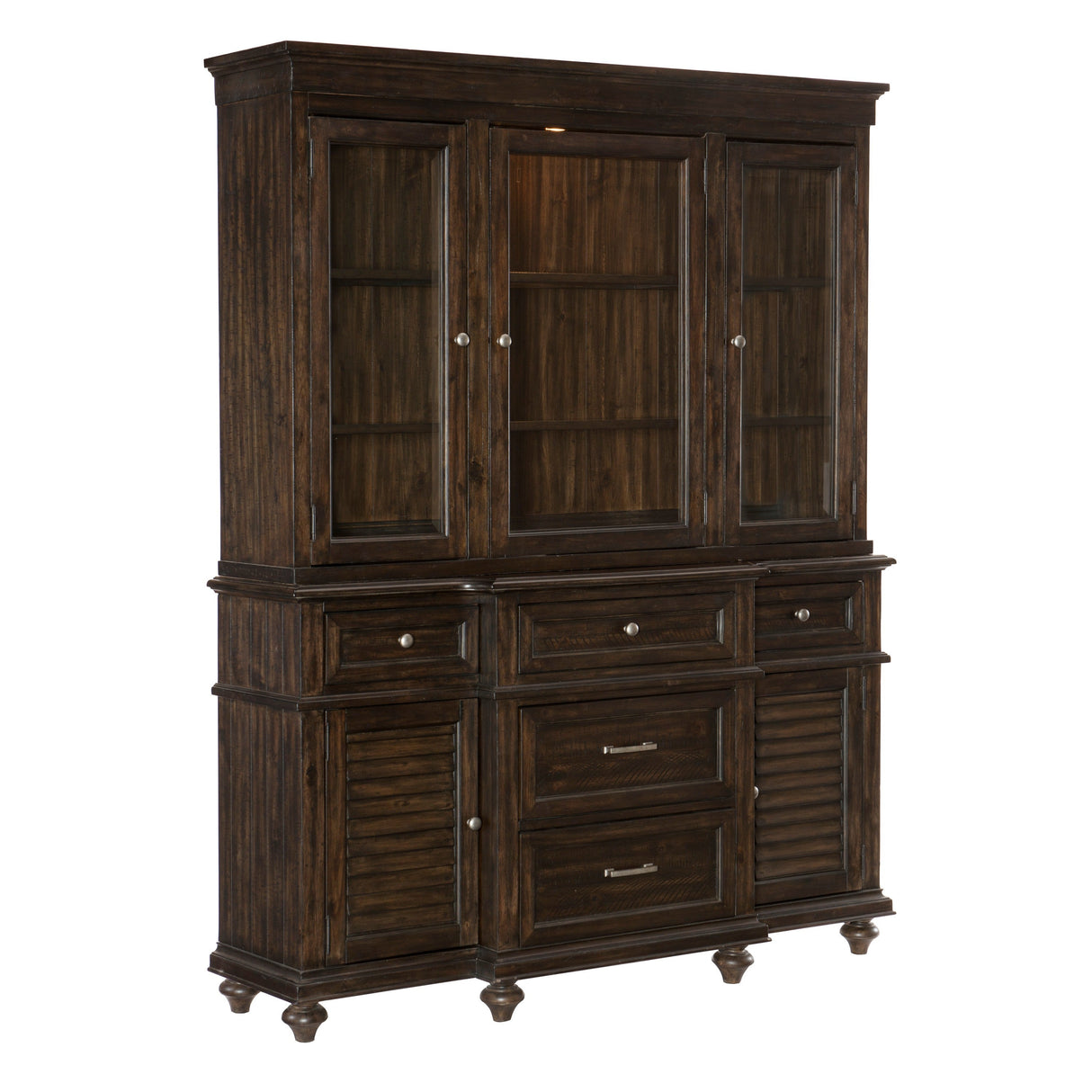 Cardano Driftwood Charcoal Buffet & Hutch