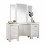 Allura White Vanity Dresser with Mirror