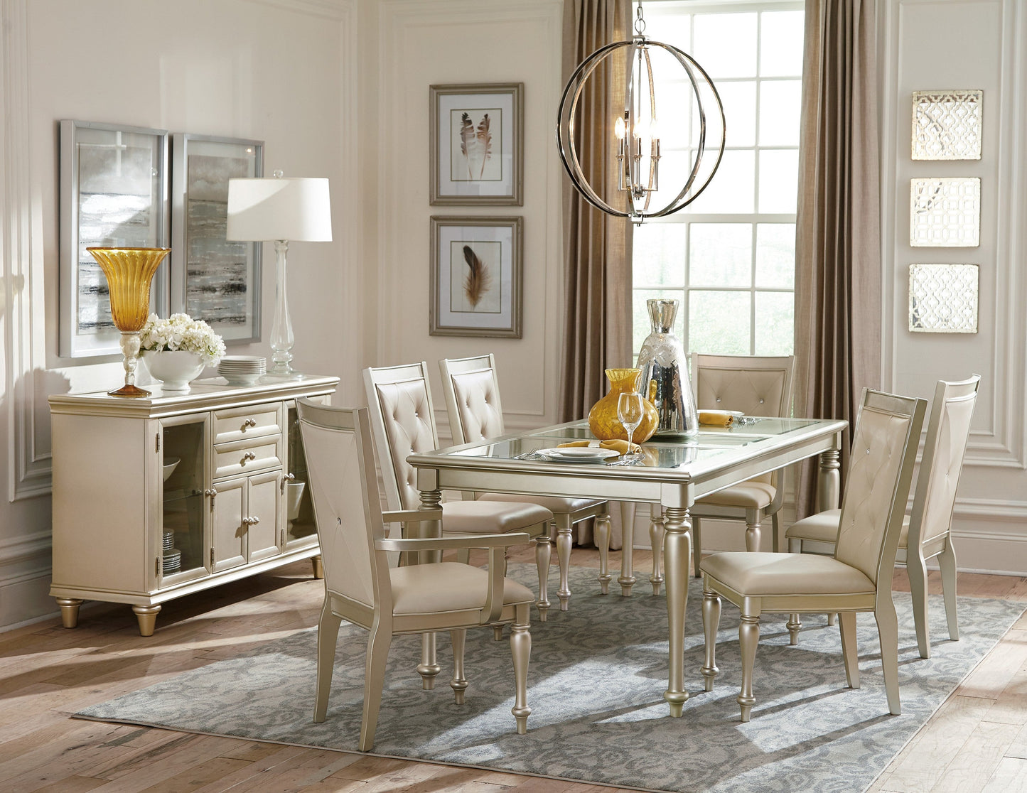 Celandine Silver Extendable Dining Table