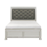 Bevelle Silver Upholstered Queen Bed