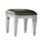 Bevelle Silver Vanity Stool