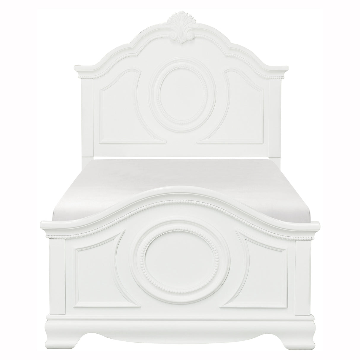 Lucida White Full Panel Bed