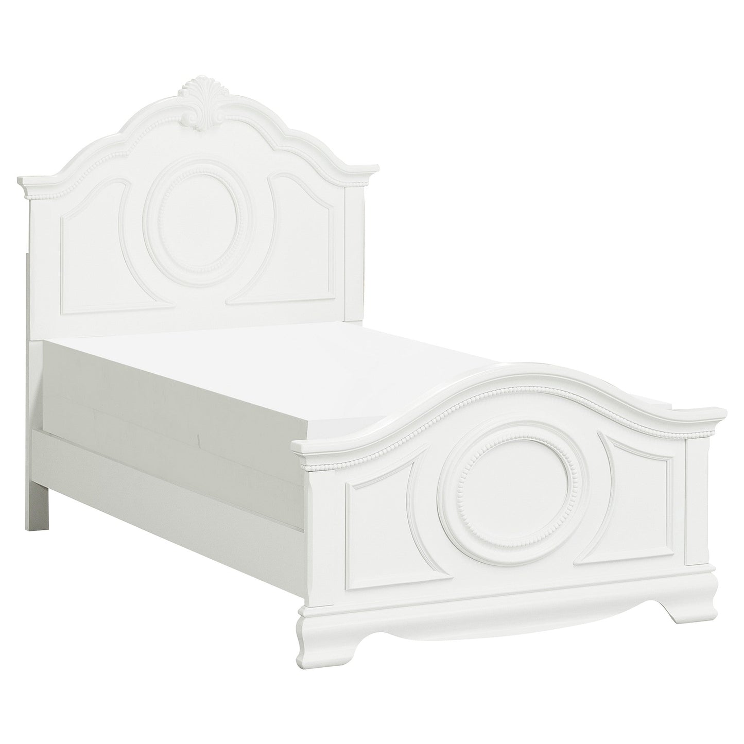 Lucida White Twin Panel Bed