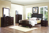 Edina Espresso King Upholstered Panel Bed