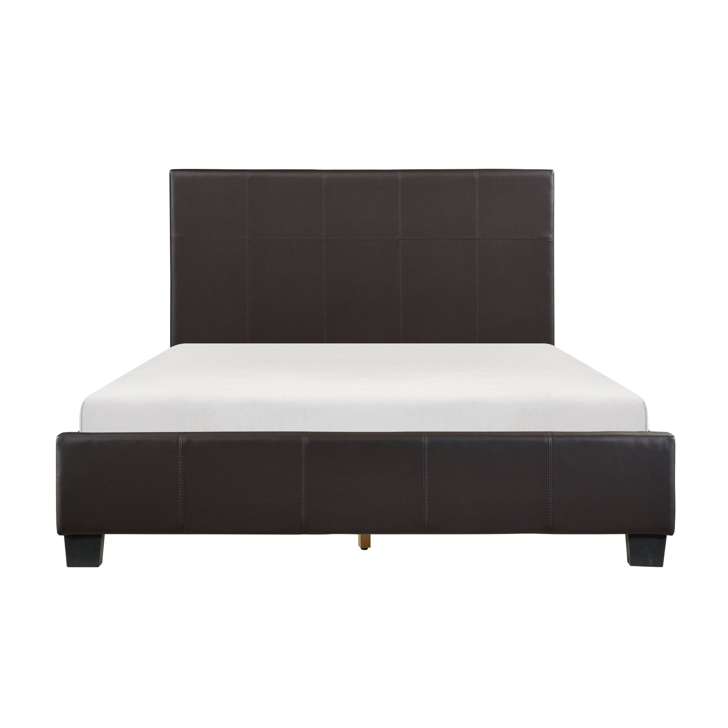 Lorenzi Dark Brown Upholstered Platform Bedroom Set