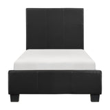 Lorenzi Black Twin Upholstered Platform Bed