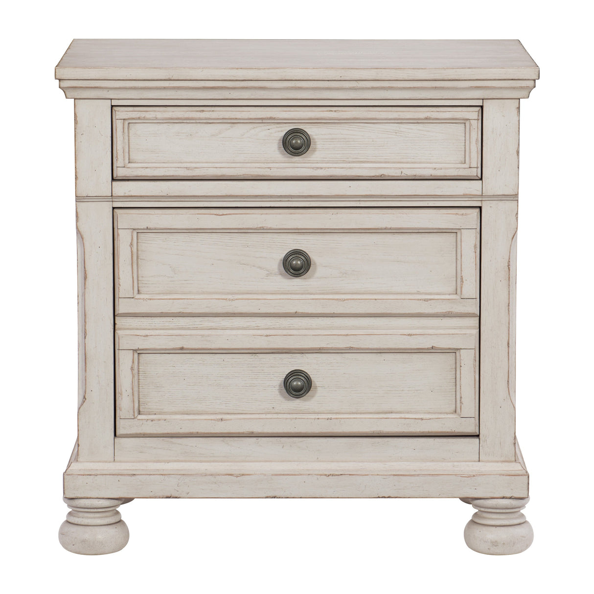 Bethel Wire Brushed White Nightstand