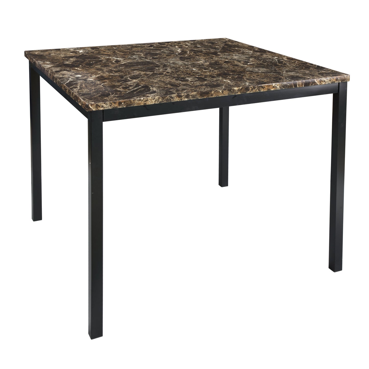 Tempe Brown/Black Marble-Top Counter Height Table