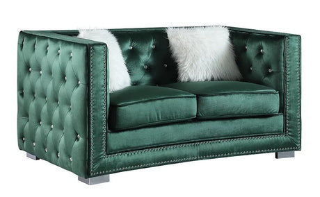 Green velvet sofa living room