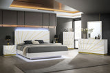 B59 Safa White/Gold LED Bedroom Set