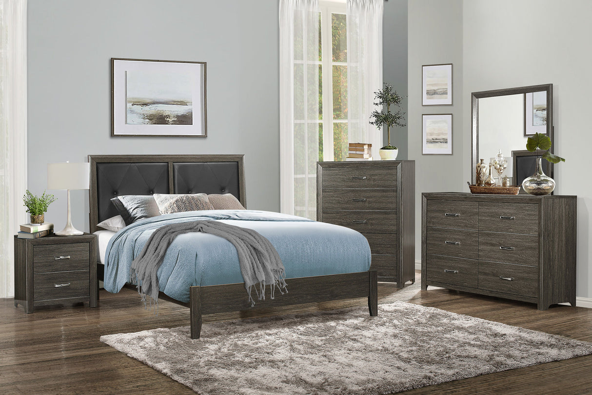 Edina Dark Gray King Panel Bed