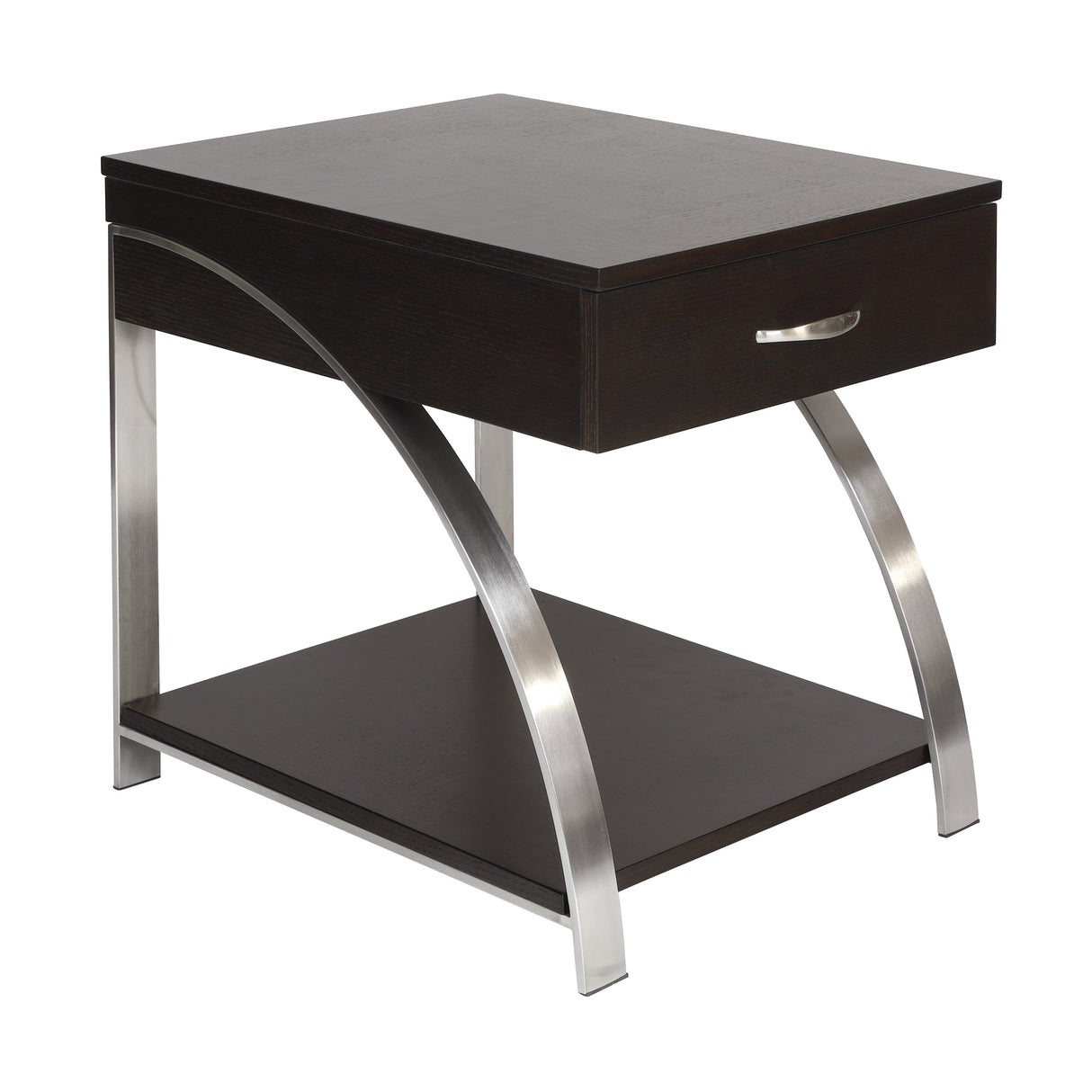 Tioga Espresso/Chrome End Table