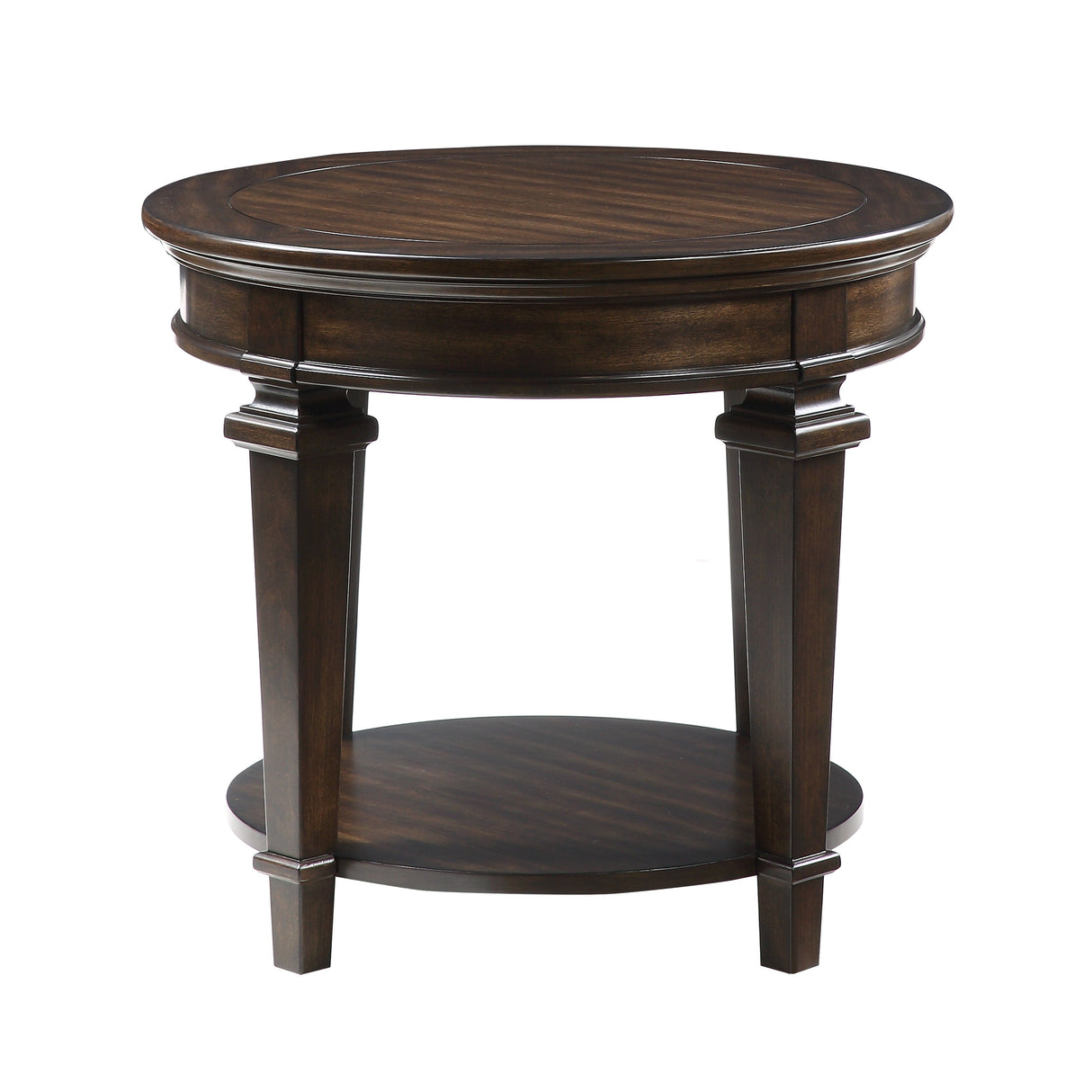 Tobias Espresso Round End Table