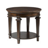 Tobias Espresso Round End Table