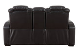 Party Time Midnight Power Reclining Loveseat with Console