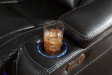 Party Time Midnight LED Power Reclining Living Room Set with Adjustable Headrest - Eve Furniture