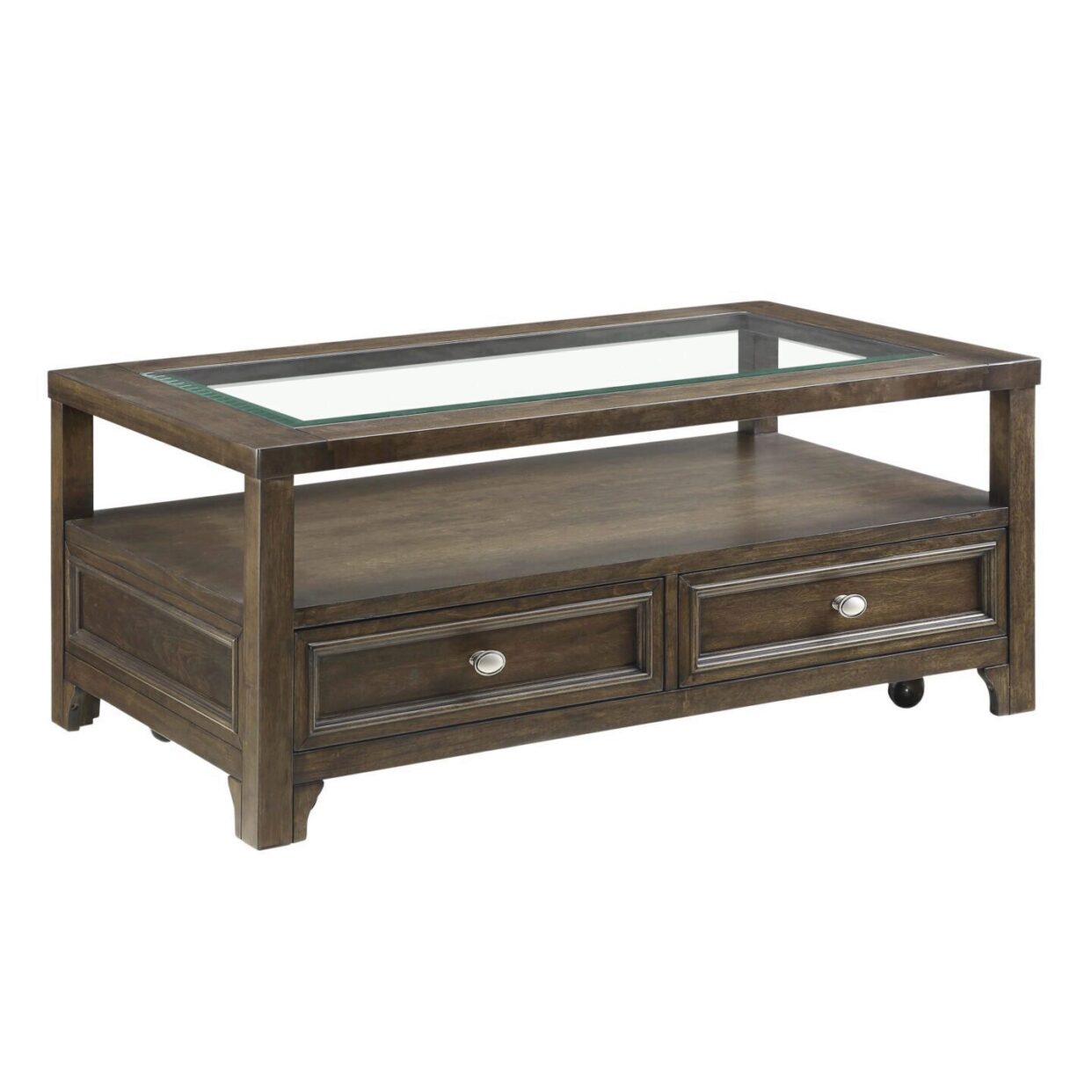 Auburn Transitional Charcoal Brown Wood Cocktail Table