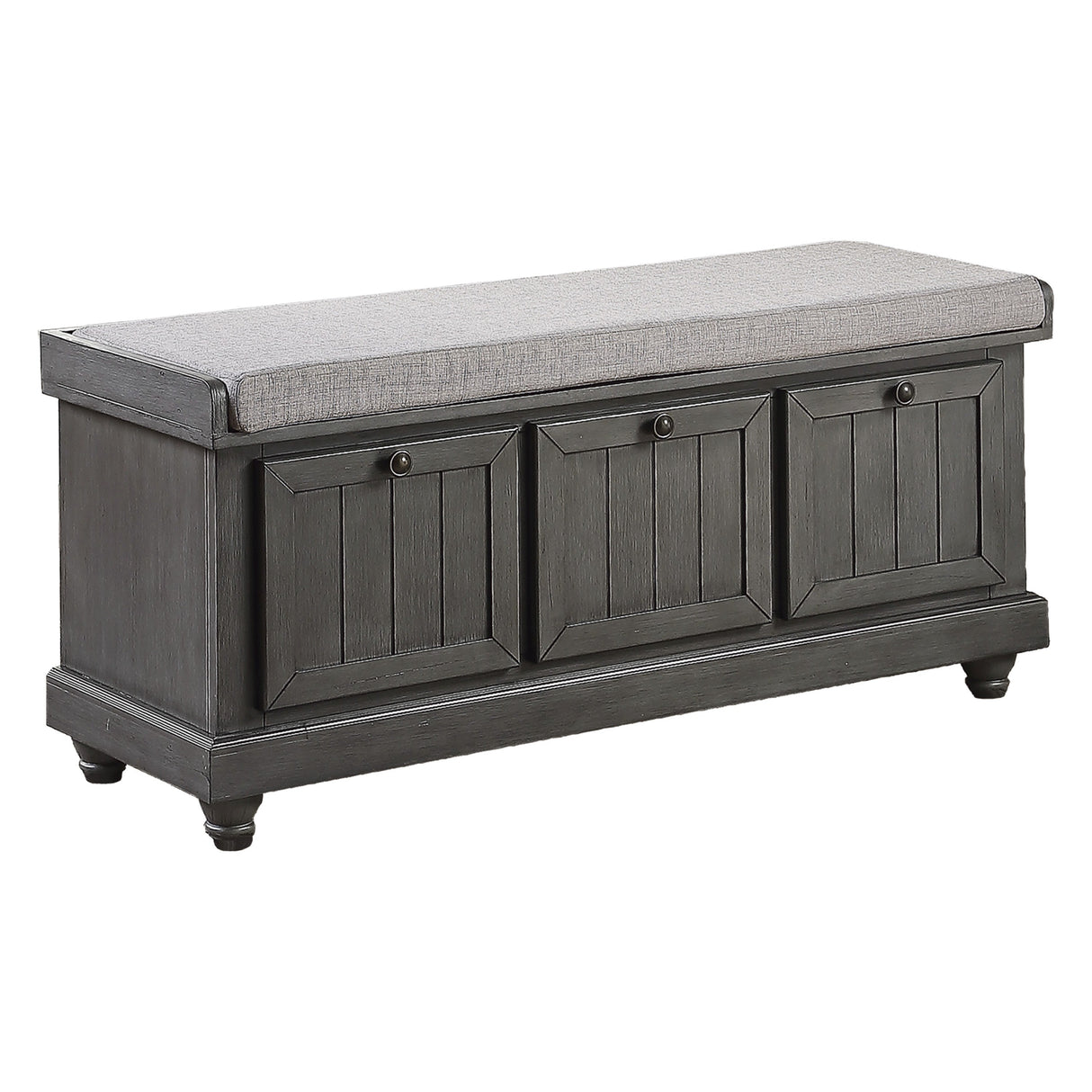 Woodwell Dark Gray Lift Top Storage Bench