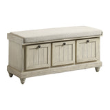 Woodwell Antique White Lift Top Storage Bench