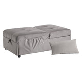 Garrell Brownish Gray Velvet Lift Top Storage Bench with Pull-out Bed