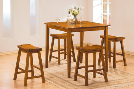 Saddleback Oak Pub Height  Stool, RTA, Set of 2