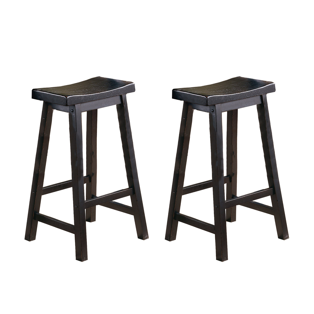 Saddleback Black Pub Height Stool, RTA, Set of 2