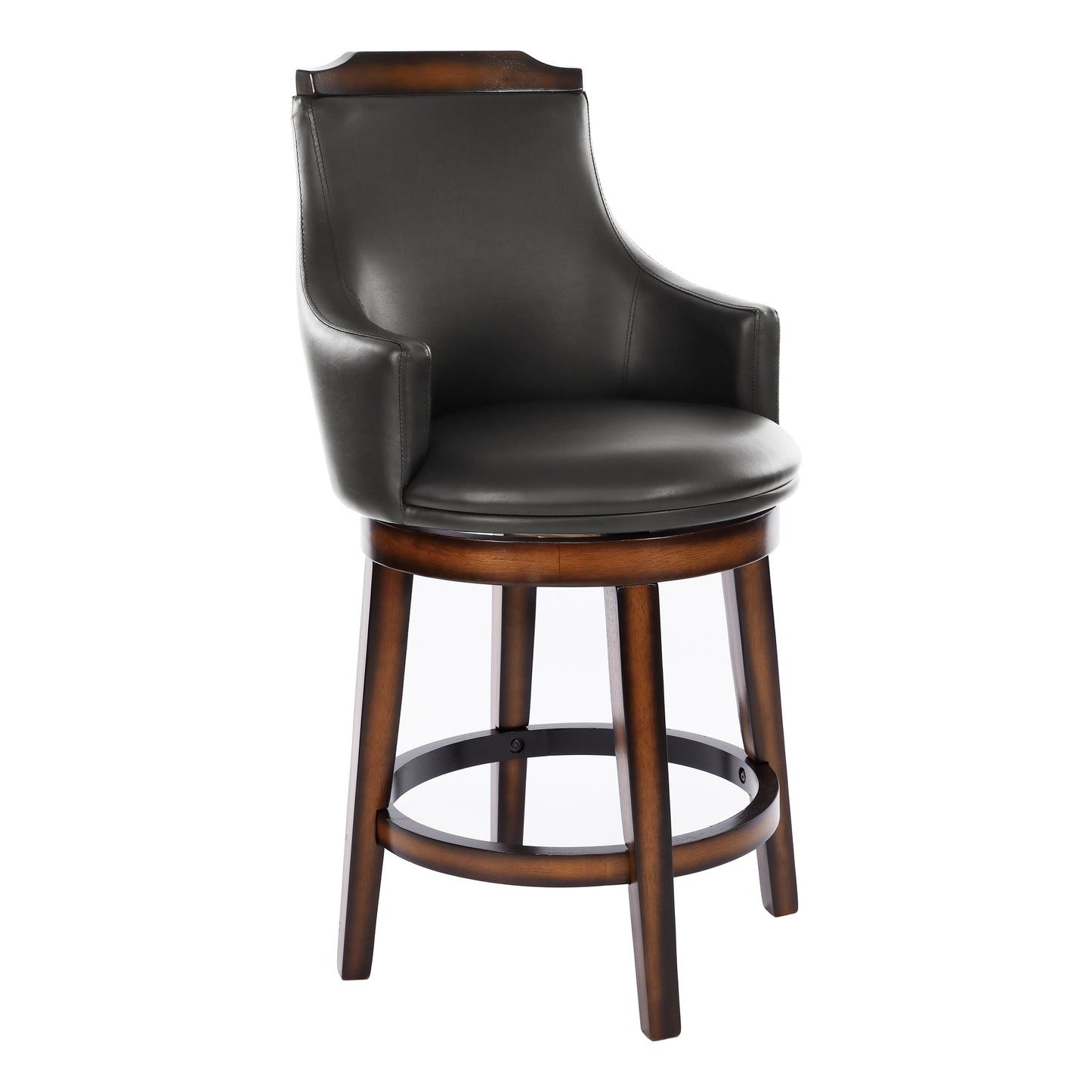 Bayshore Brown Swivel Counter Height Chair, Set of 2