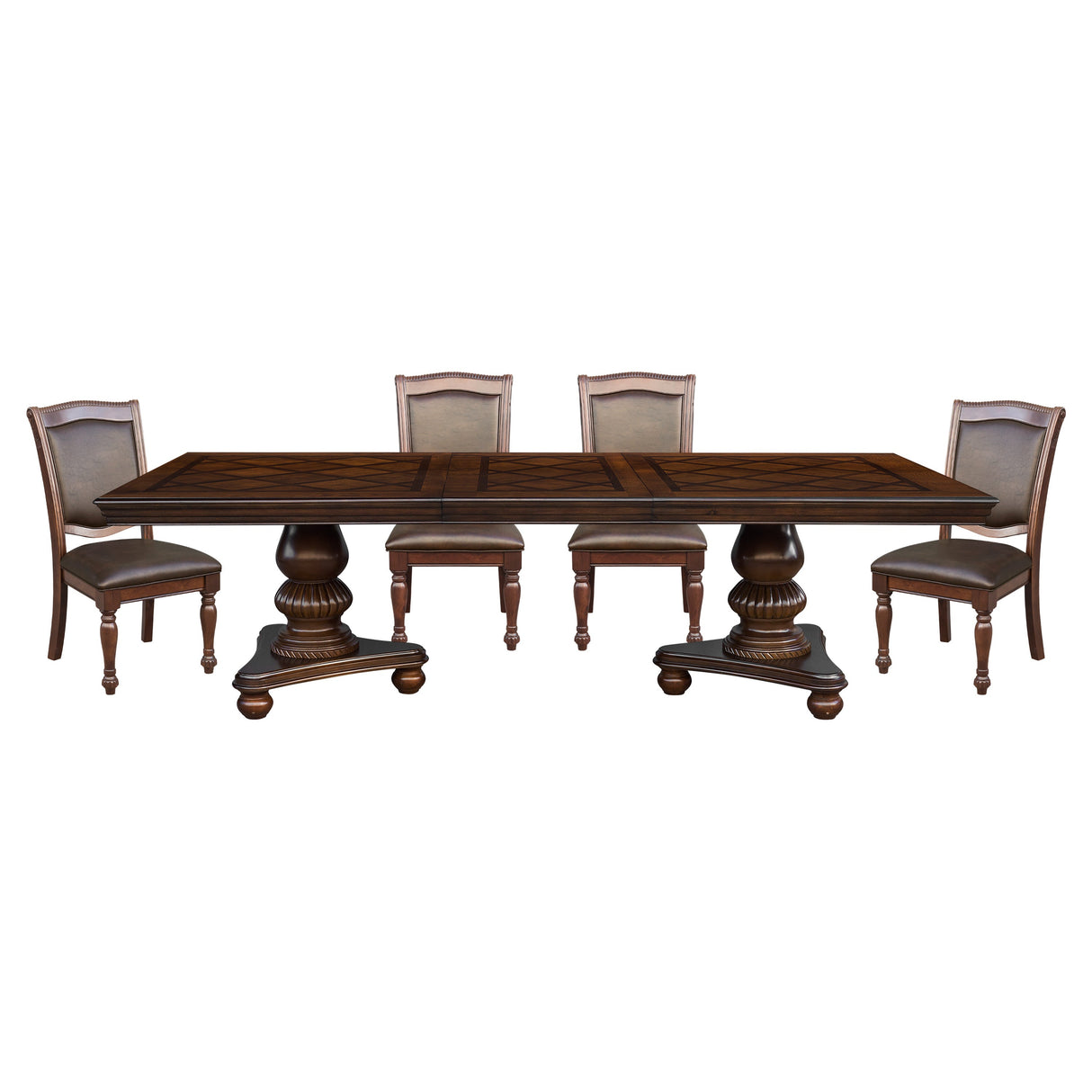 Lordsburg Brown Chery Extendable Dining Set
