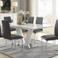 Yannis Chrome Metal/Gray Faux Leather Side Chair, Set of 2